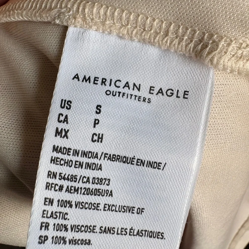 American Eagle Pink White Striped Maxi Dress Button Front Tie Waist Small - Picture 7 of 8